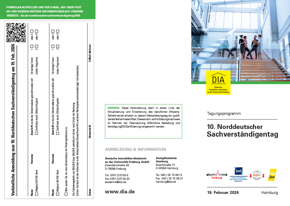 Anmeldeformular des 10. Norddeutschen Sachverständigentags
